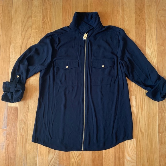 MICHAEL Michael Kors Tops - Flowy Zip-Up Blouse